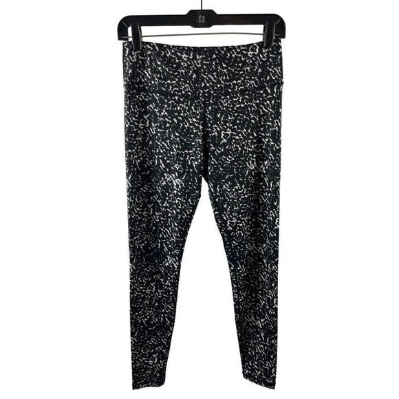 Glyder Black Printed 7/8 Length Leggings Size Small Athletic Stretch Workout - Picture 1 of 8